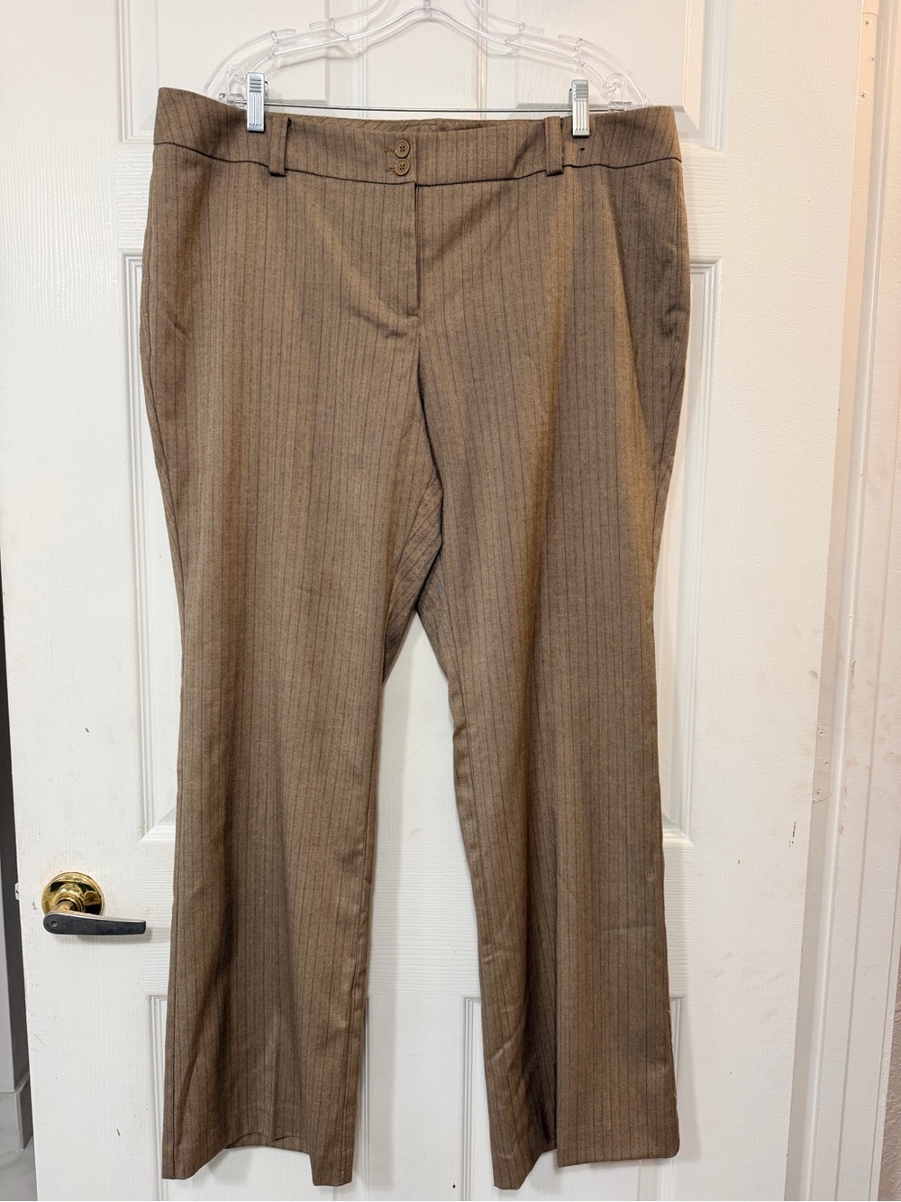 New York & Company Brown Pinstripe Dress Trousers